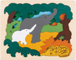George Luck Asian Animals Puzzle set