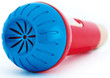 Bright red and blue echo microphone