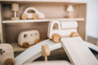 natural wooden toy car and vehicle play set