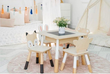 table and deer chairs
