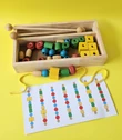 wooden lacing bead set with prompts