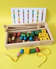 qtoys wooden lacing bead set