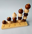 natural wooden counting ball stacker