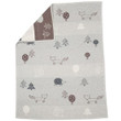 Grey Forest Animals Bassinet Blanket