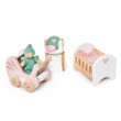 Tender Leaf Toys Dovetail Nursery Wooden Furniture Set for Dolls House