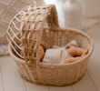jute baby doll bassinet