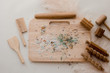 natural wooden play dough kit