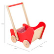 viga wooden doll pram red dimensions