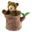 Folkmanis Bear In Tree Stump Puppet