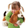Girl Playing With Folkmanis Basset Hound Puppet