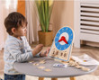 wooden telling the time learning clock toy