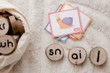 Qtoys Wooden Phonogram Learning Kit with guide card