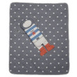 David Fussenegger Grey Bassinet Blanket With Astronaut Puppet