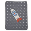 David Fussenegger Grey Bassinet Blanket With Astronaut Puppet