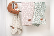 David Fussenegger Leaves With Embroidered Red Panda Bassinet Blankets