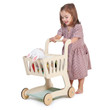 girl pushing tenderleaf shopping cart