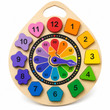 wooden kids clock puzzle
