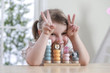 Child playing with Polarb Stacking Blocks