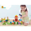 girl playing with viga farm blocks