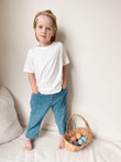 mini cane basket with child