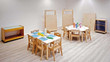 GAM Montessori Stackable Wooden Chairs in centre