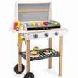 wooden barbecue set in white