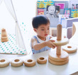 large stacking early learning natural wooden toy