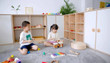 natural jingle stick with other kids musical instruments in classroom