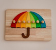 qtoys rainbow coloured umbrella peg puzzle