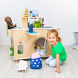 Beleduc All in One Home Corner Play Centre washing machine with girl