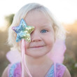 Great Pretenders Rainbow Sequins Skirt with Wings & Wand Children's Costume Set - image 5