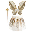 Great Pretenders Gracious Gold Sequins Skirt, Wings & Wand Kids Costume Set - image 6