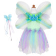 Great Pretenders Green Ruffles Butterfly Dress & Wings with Wand Kids Wonderland Fairytale Costume Set - image 4