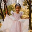 Great Pretenders Pink Antique Princess Gown Puff Sleeves Mesh Cover Dress Kids Costume - image 3