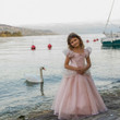 Great Pretenders Pink Antique Princess Gown Puff Sleeves Mesh Cover Dress Kids Costume - image 7