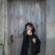 Great Pretenders Black Wizard Cloak with Glasses Kids Hooded Robe Costume Set - image 4