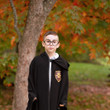 Great Pretenders Black Wizard Cloak with Glasses Kids Hooded Robe Costume Set - image 7