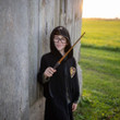 Great Pretenders Black Wizard Cloak with Glasses Kids Hooded Robe Costume Set - image 10