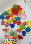 wooden lacing animals set