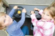 playground car with steering wheel