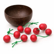 Wooden Cherries with Coconut Bowl
