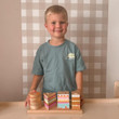 wooden fraction cake stacking toy