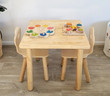 natural cloud backed chair kid table and chair set