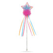 Multi Pastel and Hot Pink Glitter Rainbow Wand