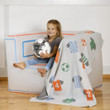 David Fussenegger Light Grey Soccer Jerseys Cot Blanket on couch