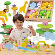 Wooden Animals & Nature Accessories Tray Set Loose Parts 