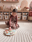 Wooden Community Tracking Maze with girl