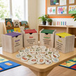 Wooden recycling and waste bin sorter toy