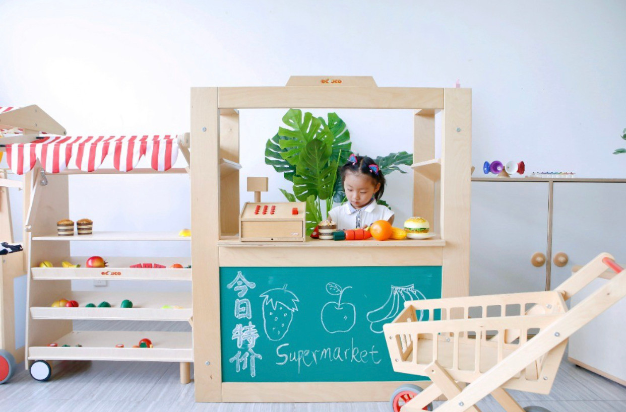 Educo Toy Wooden Shopping Trolley Early Learning Toy Sale!