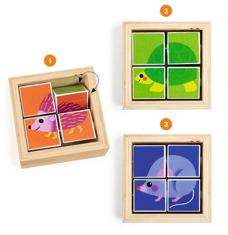 Djeco Wooden Swivel Puzzles Piece Wooden Puzzles for 2 Year Old's